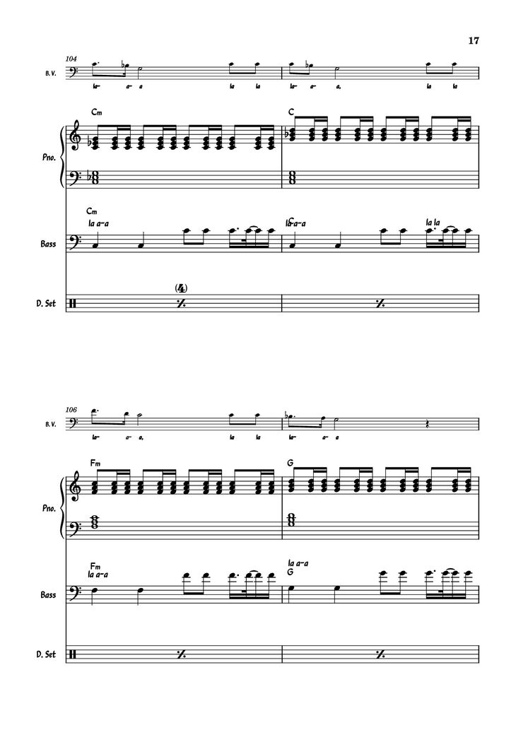 Page 17 of the piano sheet music PDF Piano Guitar Tab - July Morning Piano by Uriah Heep