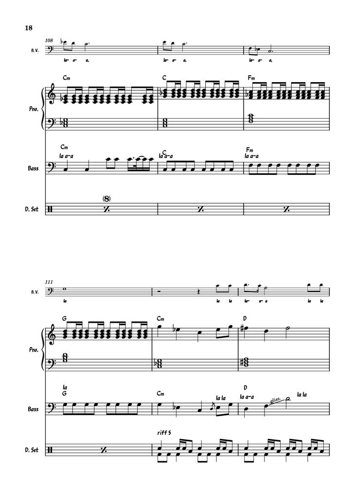 Page 18 of the piano sheet music PDF Piano Guitar Tab - July Morning Piano by Uriah Heep