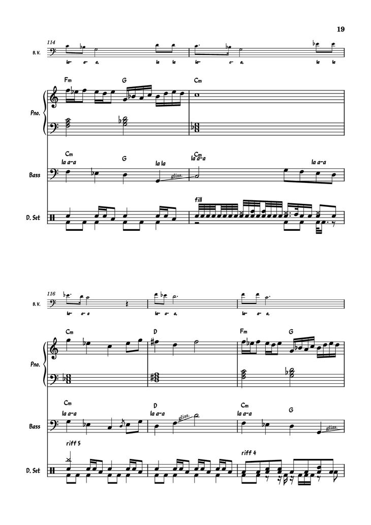 Page 19 of the piano sheet music PDF Piano Guitar Tab - July Morning Piano by Uriah Heep