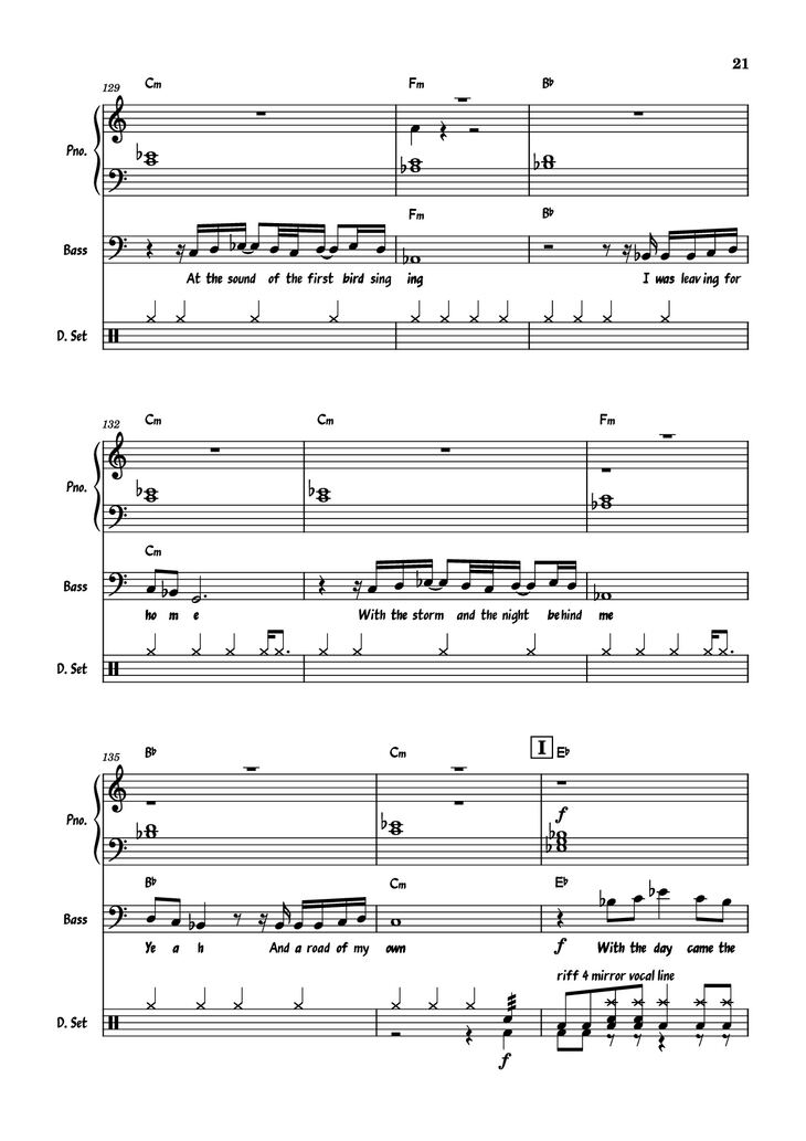 Page 21 of the piano sheet music PDF Piano Guitar Tab - July Morning Piano by Uriah Heep