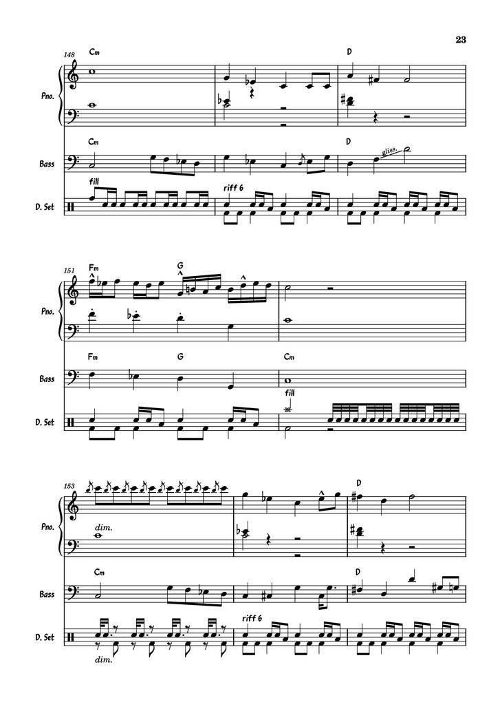 Page 23 of the piano sheet music PDF Piano Guitar Tab - July Morning Piano by Uriah Heep