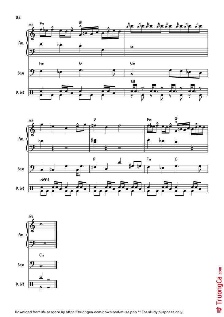 Page 24 of the piano sheet music PDF Piano Guitar Tab - July Morning Piano by Uriah Heep