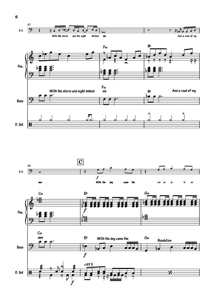 Page 6 of the piano sheet music PDF Piano Guitar Tab - July Morning Piano by Uriah Heep