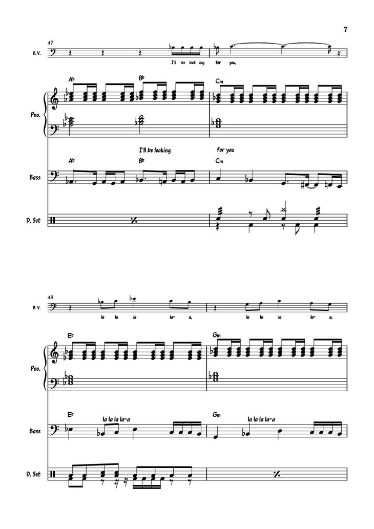 Page 7 of the piano sheet music PDF Piano Guitar Tab - July Morning Piano by Uriah Heep