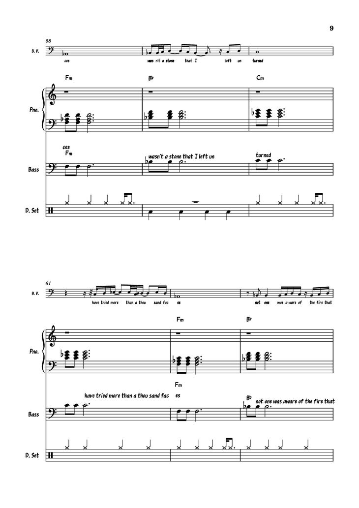 Page 9 of the piano sheet music PDF Piano Guitar Tab - July Morning Piano by Uriah Heep