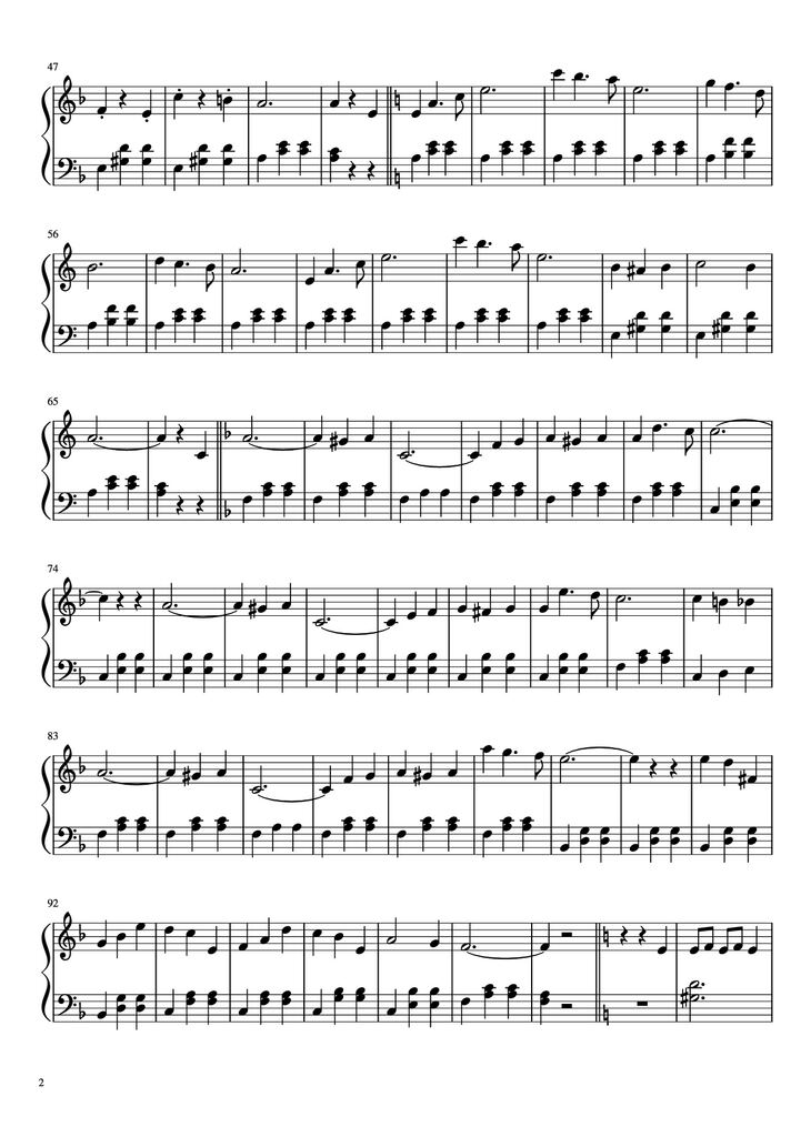 Page 2 of the piano sheet music PDF Piano - Waves of the danube Piano by Ivanovici