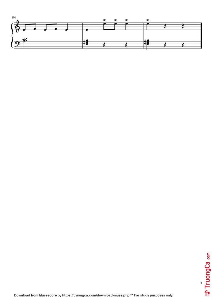 Page 3 of the piano sheet music PDF Piano - Waves of the danube Piano by Ivanovici
