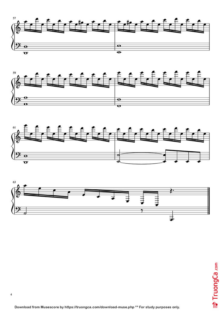 Page 4 of the piano sheet music PDF Piano - In Your World Piano by MUSE arr. Aphelea
