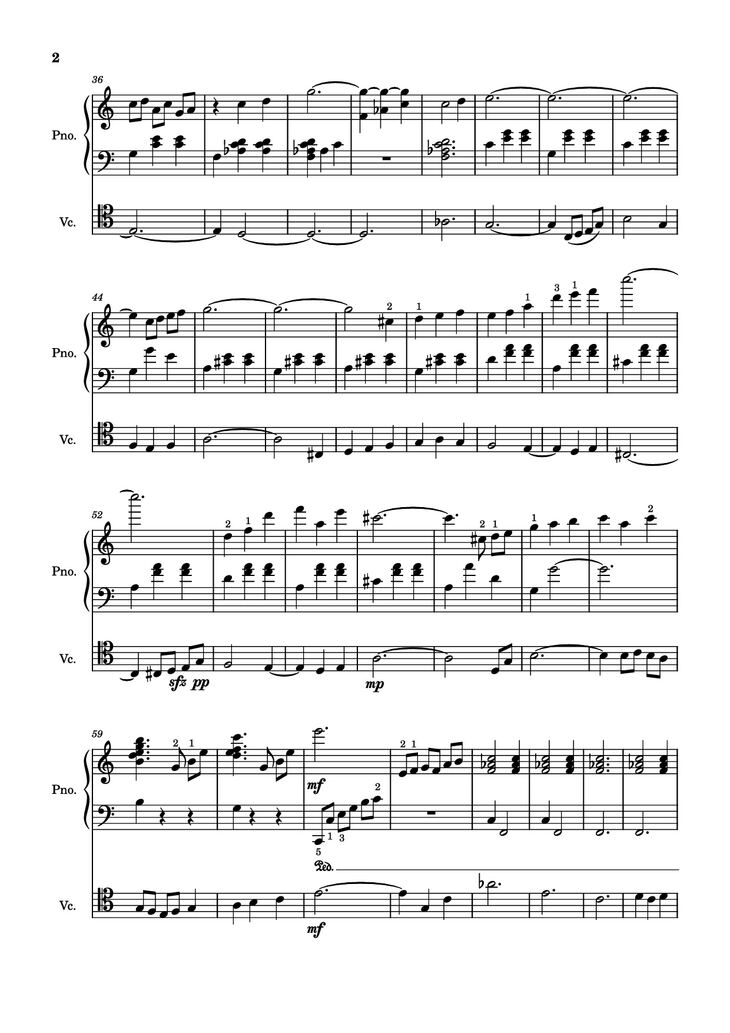 Page 2 of the piano sheet music PDF Piano - Final Duet Piano by Pedro Silva
