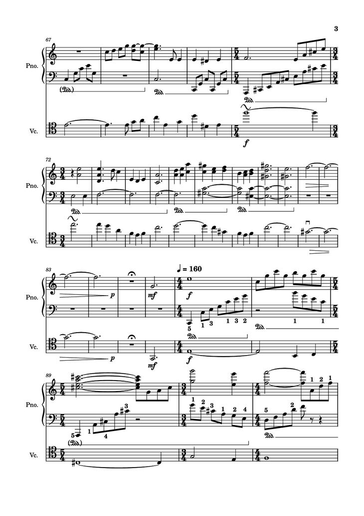 Page 3 of the piano sheet music PDF Piano - Final Duet Piano by Pedro Silva