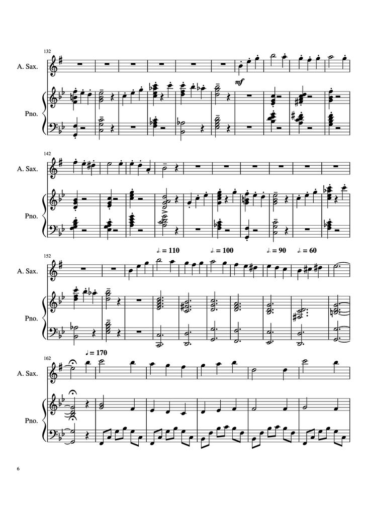 Page 6 of the piano sheet music PDF Piano - Howl