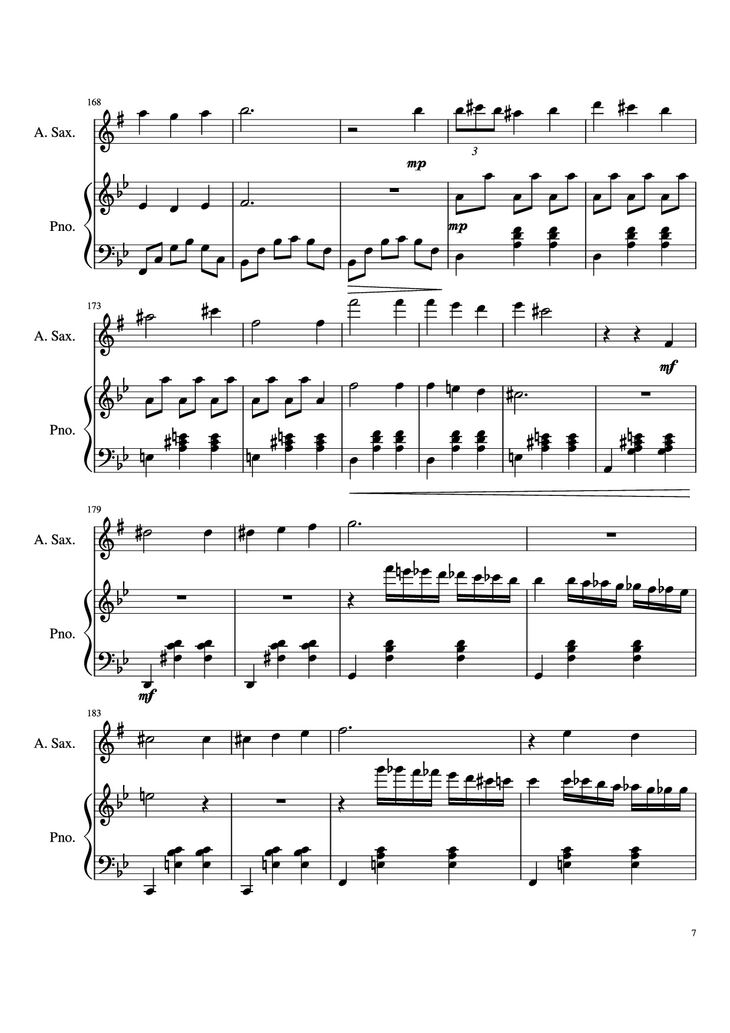 Page 7 of the piano sheet music PDF Piano - Howl