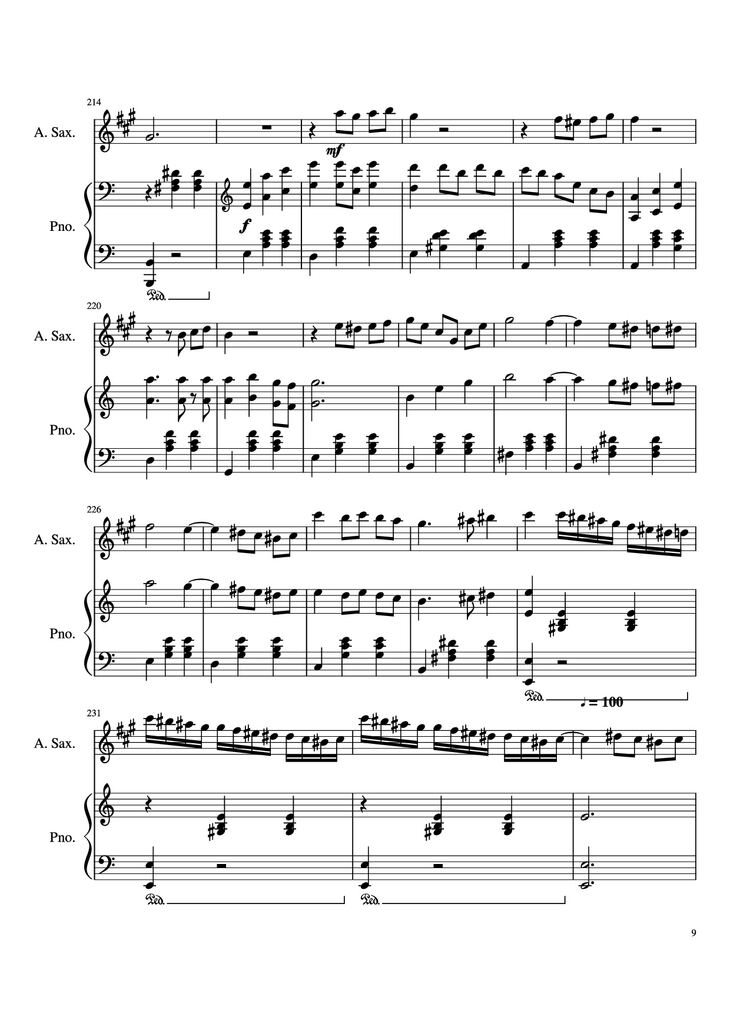 Page 9 of the piano sheet music PDF Piano - Howl