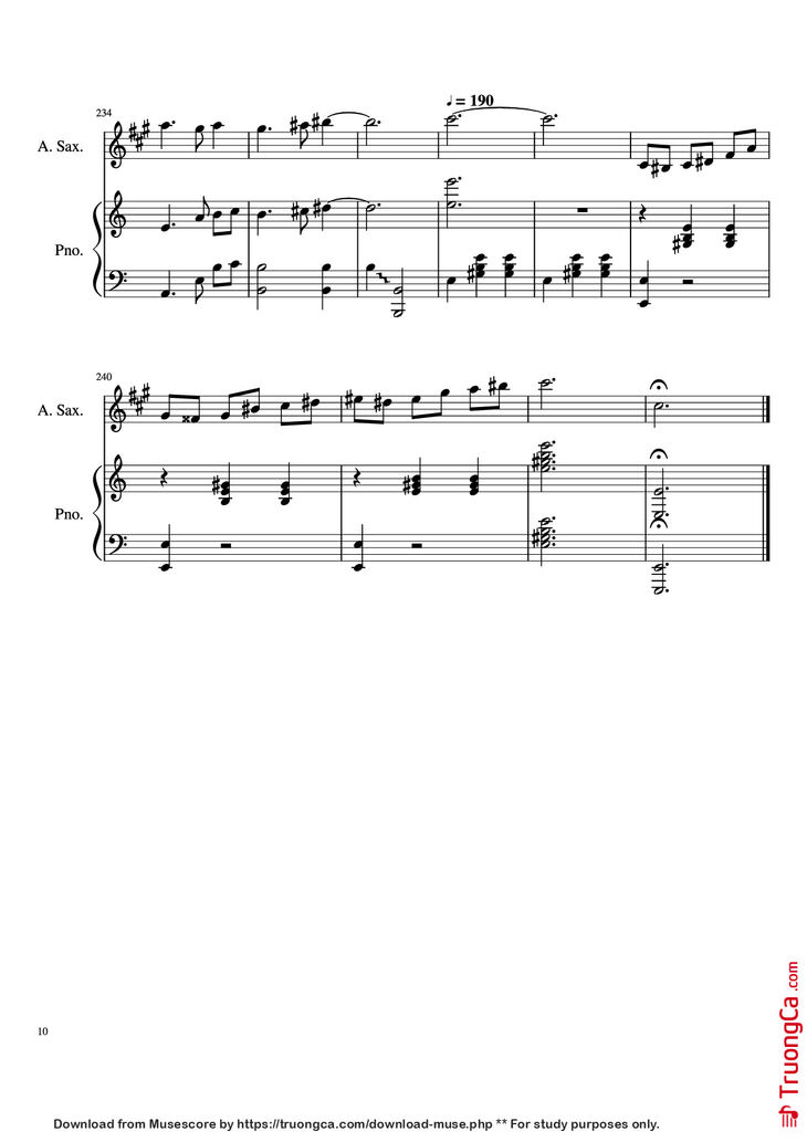 Page 10 of the piano sheet music PDF Piano - Howl
