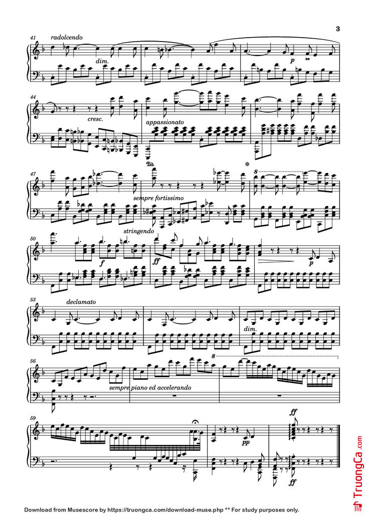 Page 3 of the piano sheet music PDF - Nocturne in F Major Piano by Thomas Dyke Acland Tellefsen