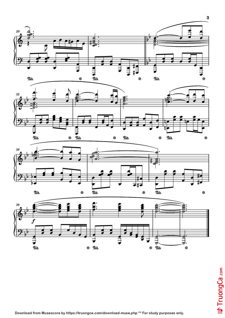 Page 3 of the piano sheet music PDF Piano - La Lecon Particuliere Piano by Francis Lai