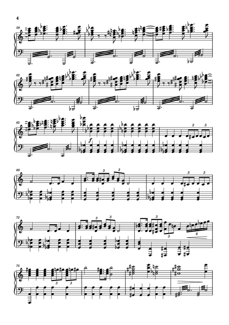 Page 4 of the piano sheet music PDF Piano - The Planets - Mars Piano by Composer / arranger