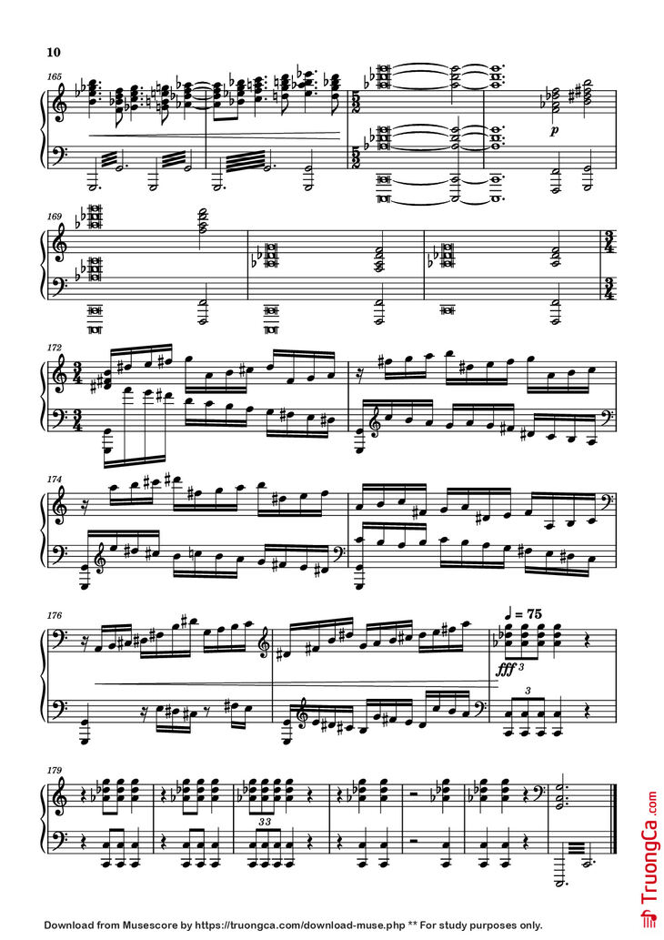 Page 10 of the piano sheet music PDF Piano - The Planets - Mars Piano by Composer / arranger