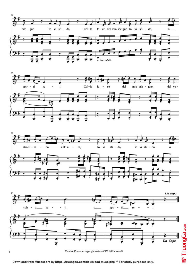 Page 6 of the piano sheet music PDF Piano - CARA SPOSA Piano by George Frideric Handel 