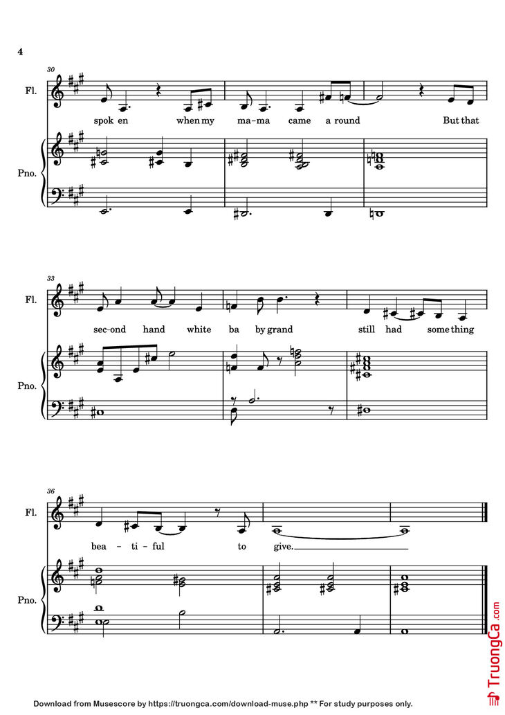 Page 4 of the piano sheet music PDF Piano - Second Hand Baby White Grand Piano by SCOTT WITMANN and MARC SHAIMAN