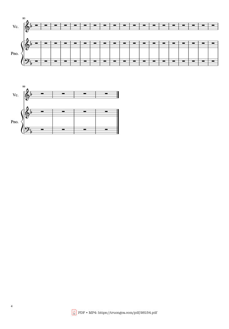 Page 4 of the piano sheet music PDF Piano - The sound of silence Piano - Cello Violin by Undefined