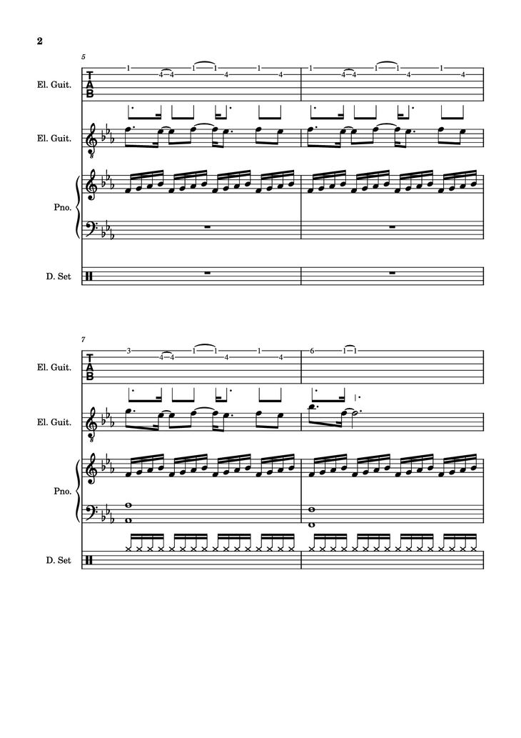 Page 2 of the piano sheet music PDF - Dark Necessities Piano by ManoGhostBoy