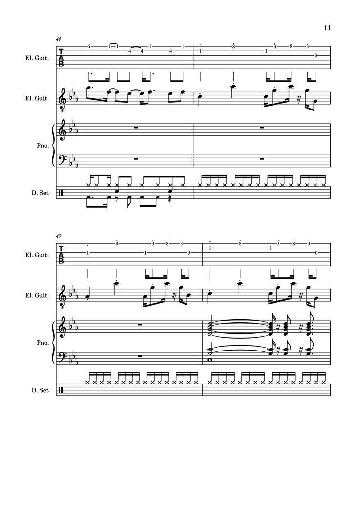 Page 11 of the piano sheet music PDF - Dark Necessities Piano by ManoGhostBoy