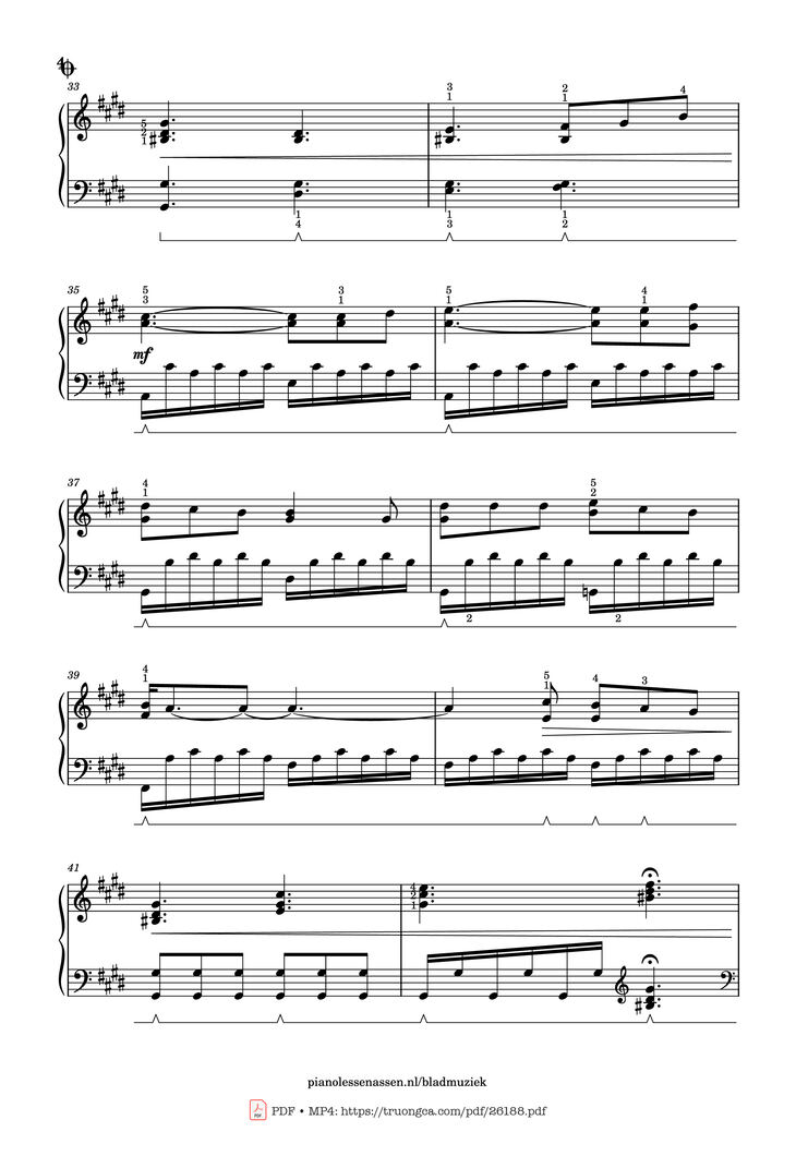 Page 4 of the piano sheet music PDF Piano - Golden Hour Piano (with fingering) by JVKE