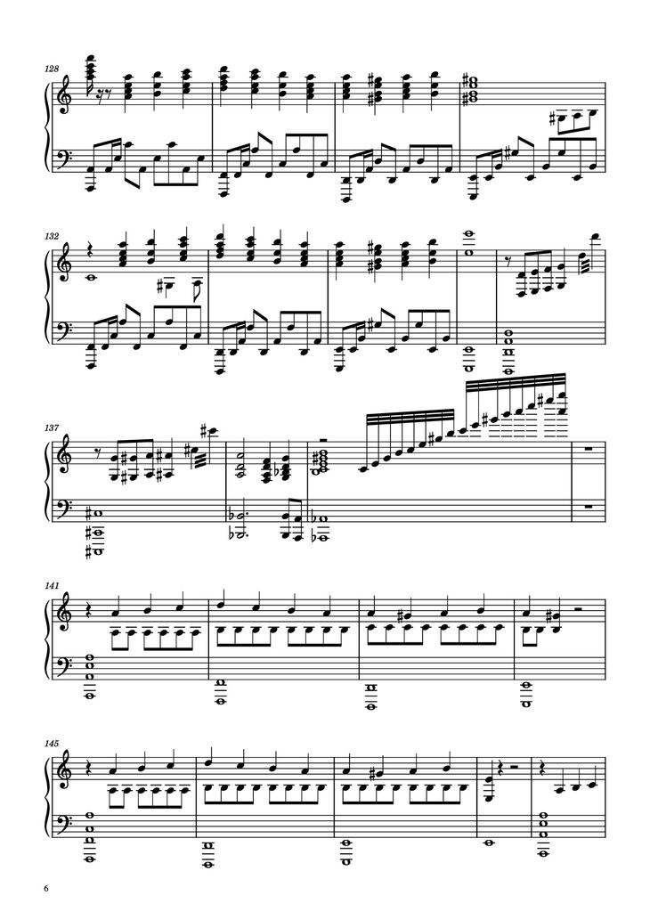 Page 6 of the piano sheet music PDF Piano - Paint it black Piano by Ramin Djawadi