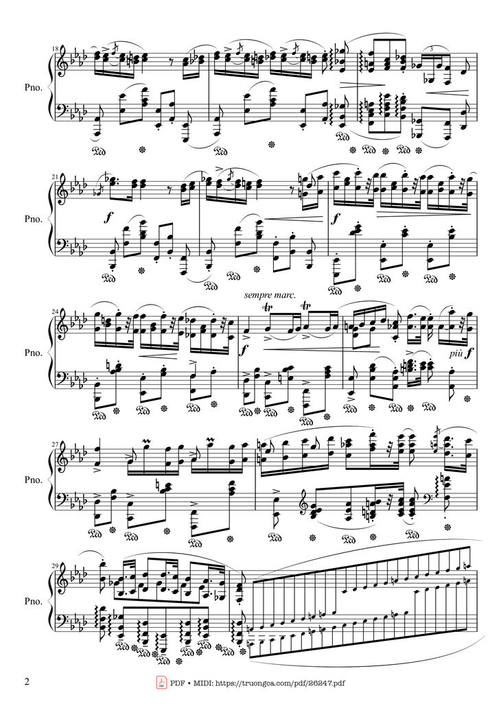 Page 2 of the piano sheet music PDF Piano - Polonaise Heroic in A-flat Major, Op. 53 by Frédéric Chopin