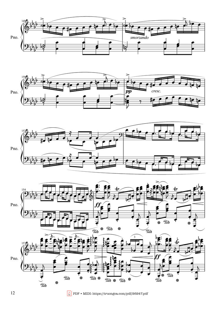 Page 12 of the piano sheet music PDF Piano - Polonaise Heroic in A-flat Major, Op. 53 by Frédéric Chopin