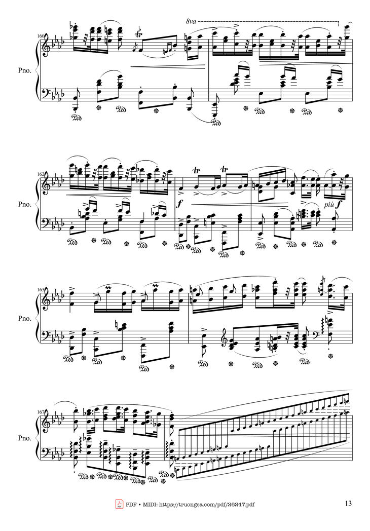Page 13 of the piano sheet music PDF Piano - Polonaise Heroic in A-flat Major, Op. 53 by Frédéric Chopin