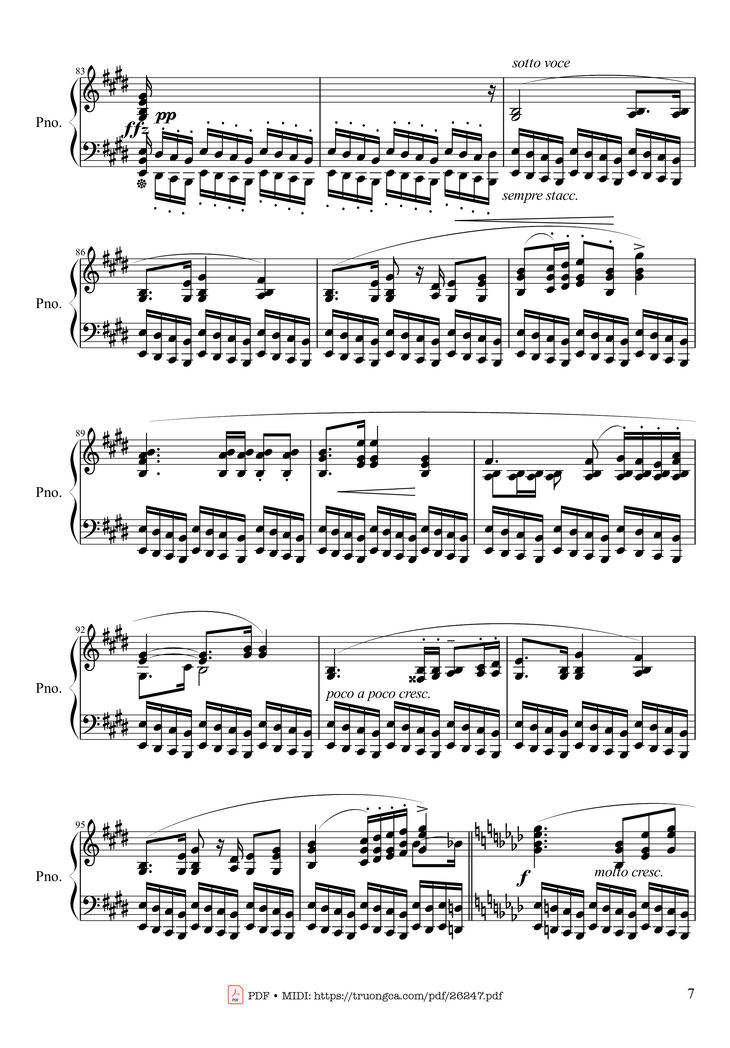 Page 7 of the piano sheet music PDF Piano - Polonaise Heroic in A-flat Major, Op. 53 by Frédéric Chopin