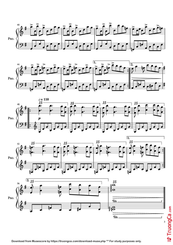 Page 3 of the piano sheet music PDF Piano - Inside Out Piano by Undefined