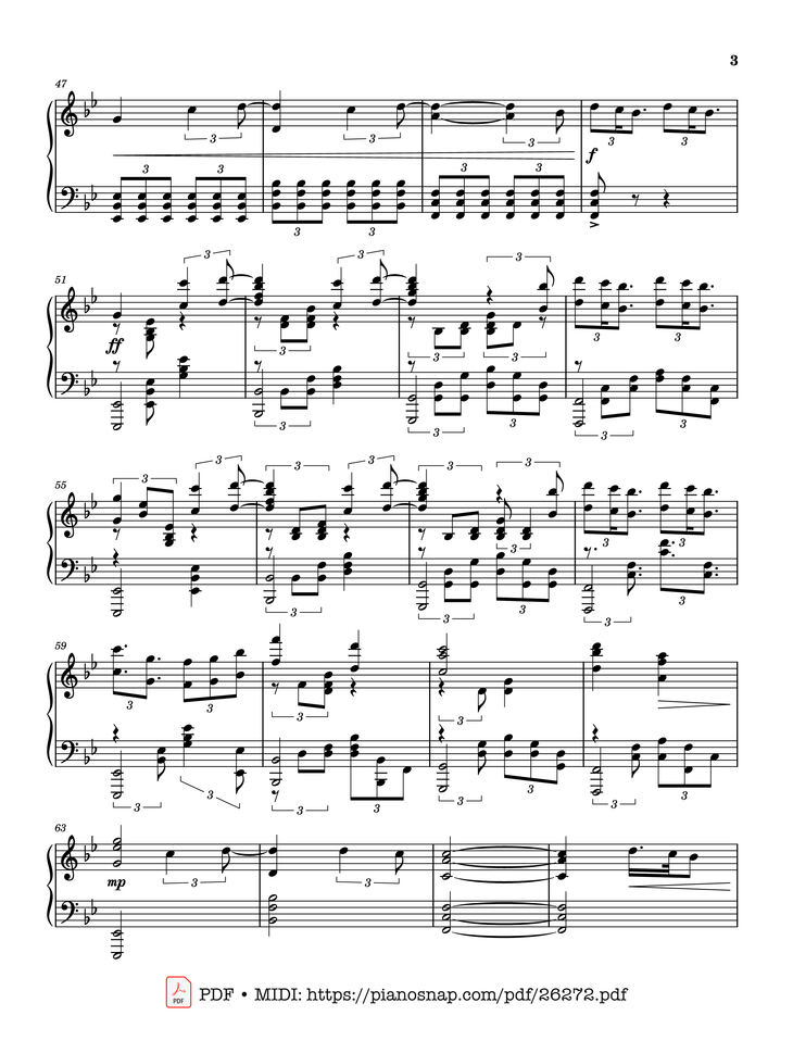 Page 3 of the piano sheet music PDF Piano - Beautiful Things Piano by Benson Boone