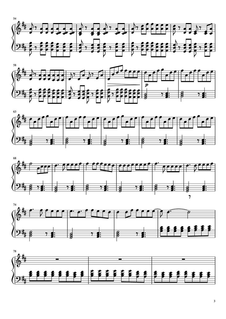 Page 3 of the piano sheet music PDF Piano - Something Just Like This Piano by The Chainsmokers
