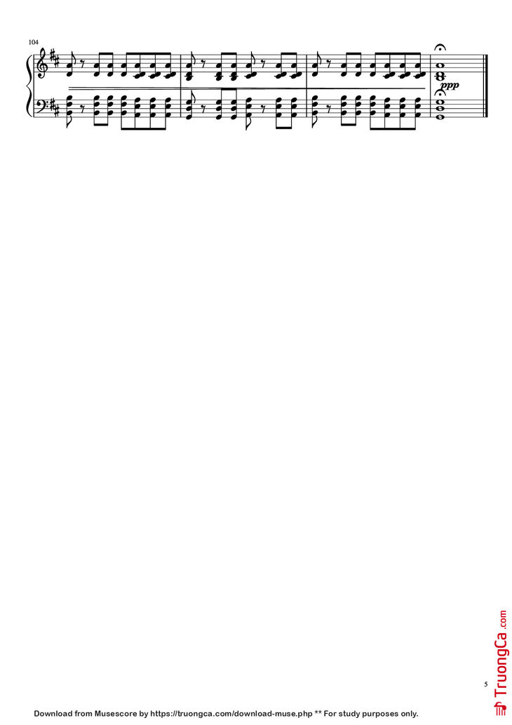 Page 5 of the piano sheet music PDF Piano - Something Just Like This Piano by The Chainsmokers