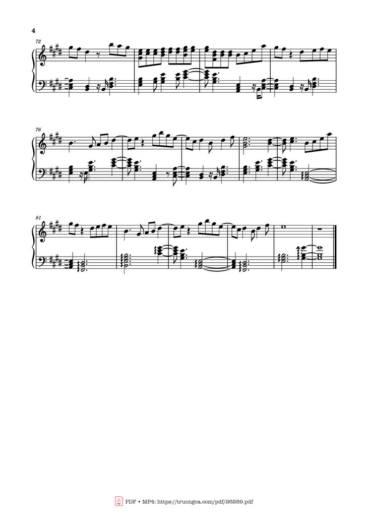 Page 4 of the piano sheet music PDF Piano - Blue Piano by Yung kai