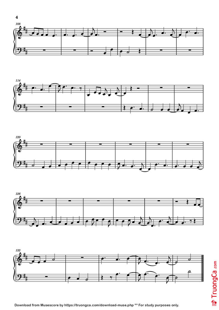 Page 4 of the piano sheet music PDF Piano - Would You Fall In Love With Me Again Piano by Jorge Rivera-Herrans