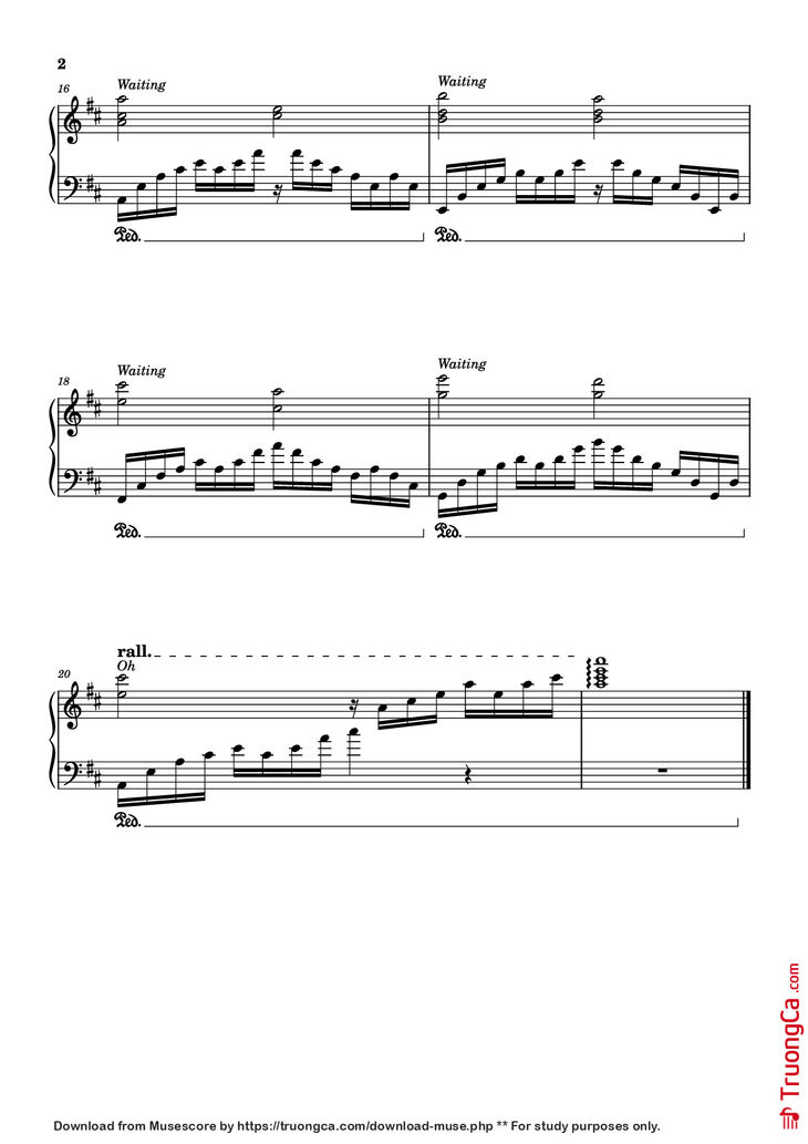 Page 2 of the piano sheet music PDF Piano - Would You Fall in Love with Me Again Piano by Composer / arranger