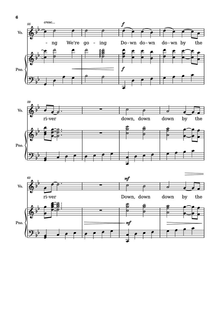 Page 6 of the piano sheet music PDF Piano - Down By The River Piano by Borislav Slavov