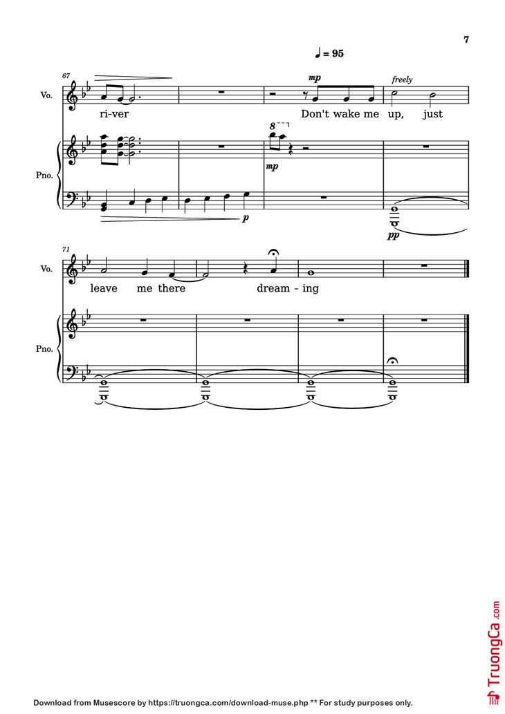 Page 7 of the piano sheet music PDF Piano - Down By The River Piano by Borislav Slavov