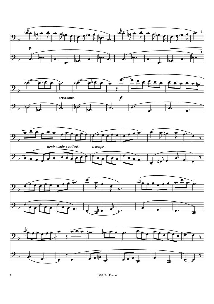 Page 2 of the piano sheet music PDF Piano - Rochut Duet No. 11 Piano by Bordogni/Rochut/Foster