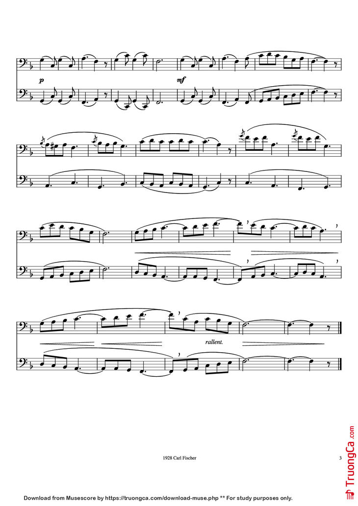 Page 3 of the piano sheet music PDF Piano - Rochut Duet No. 11 Piano by Bordogni/Rochut/Foster
