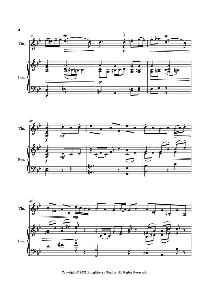 Page 4 of the piano sheet music PDF Piano - Courante from Sonata in G Minor Piano by Henry Eccles