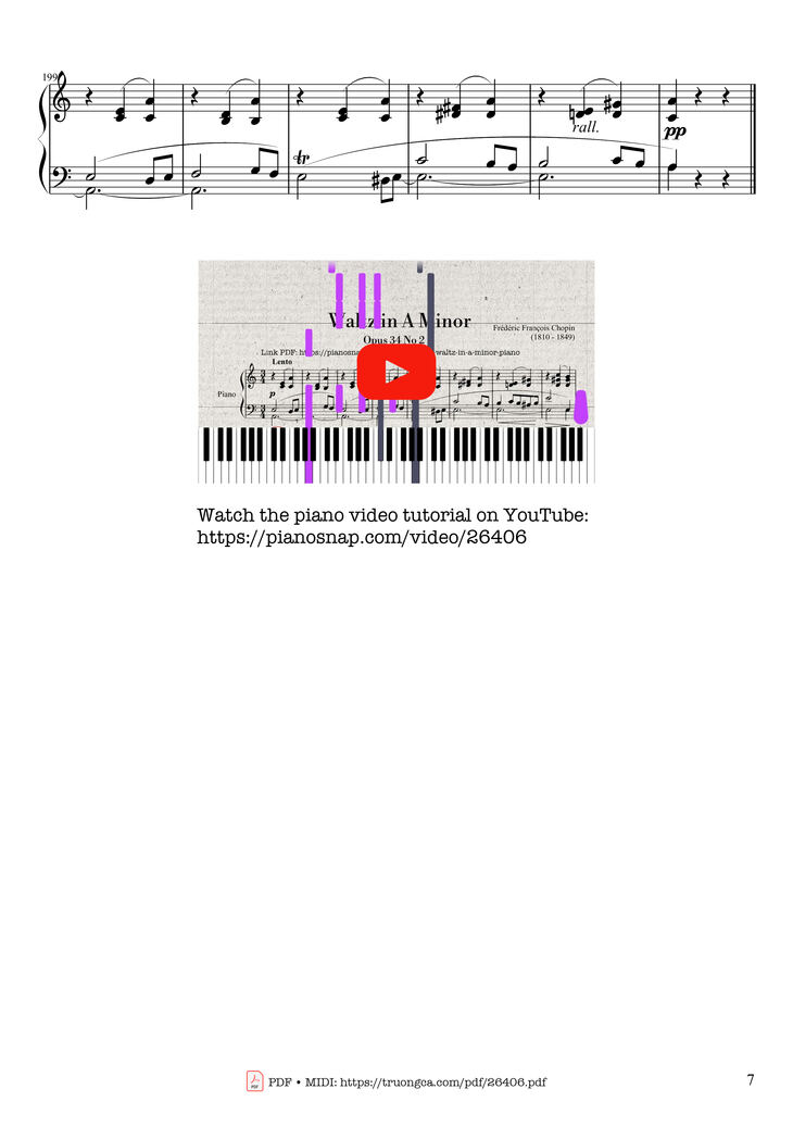 Page 7 of the piano sheet music PDF - Waltz in A Minor, Opus 34 No 2 by Frédéric François Chopin