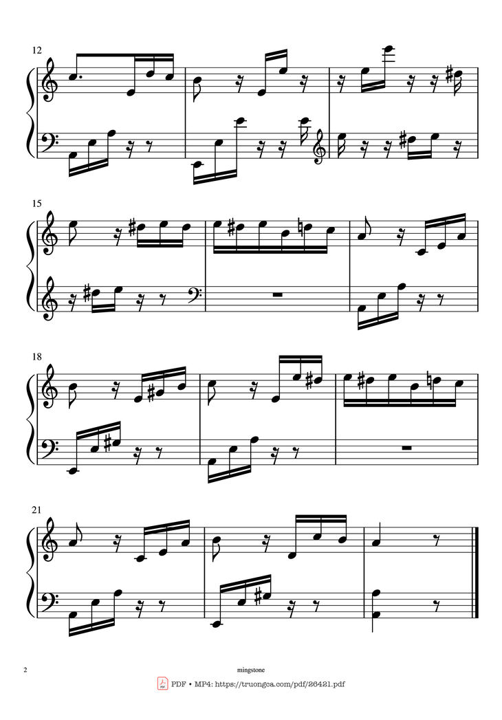 Page 2 of the piano sheet music PDF Piano - Für Elise (Easy) by L.v.Beethoven