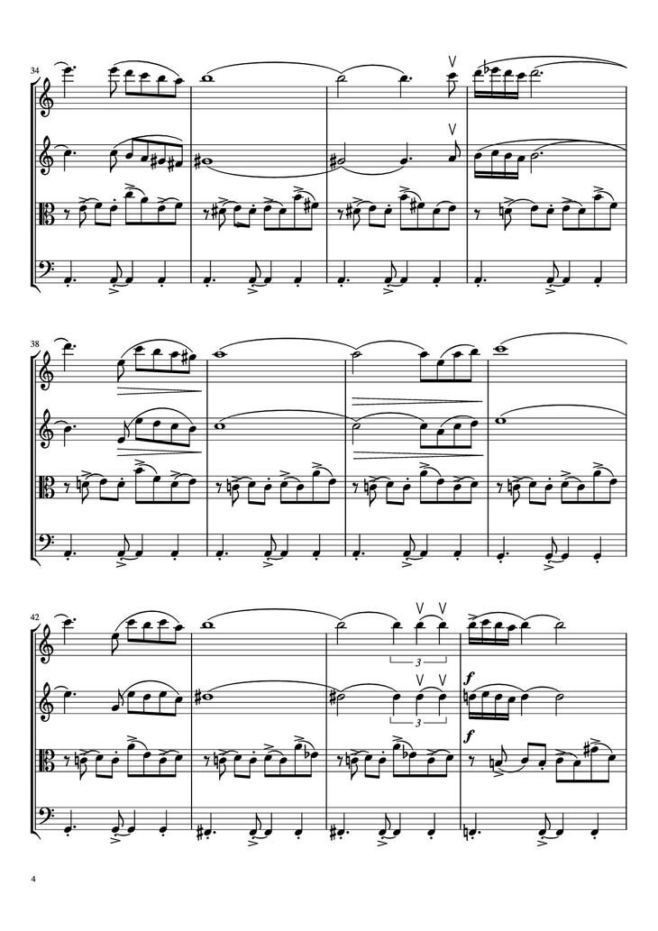 Page 4 of the piano sheet music PDF - libertango Violin by A. Piazolla