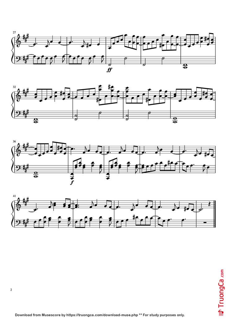 Page 2 of the piano sheet music PDF Piano - Temple of Light Piano by Arrangement by MasterD1429