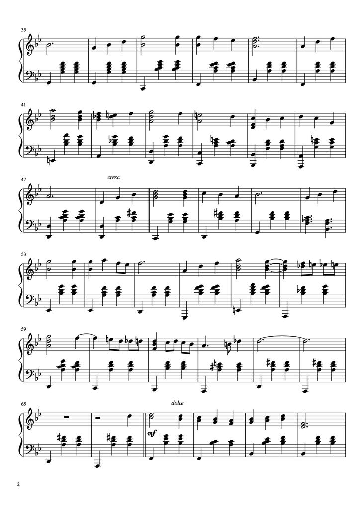 Page 2 of the piano sheet music PDF Piano - Merry-Go-Round of Life Piano by Joe Hisaishi